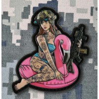 PVC патч Tactical girl Flamingo