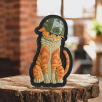 PVC патч Рудий тактичний кіт