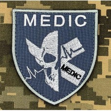 Шеврон Medic Grey Scull