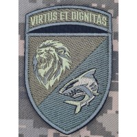 Шеврон 3 батальйон 40 ОБРМП VIRTUS ET DIGNITAS олива