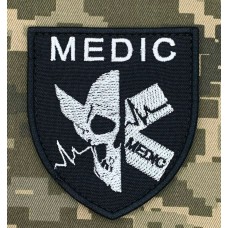 Шеврон Medic чорний Scull