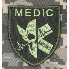 Шеврон Medic olive Scull