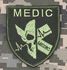 Шеврон Medic olive Scull