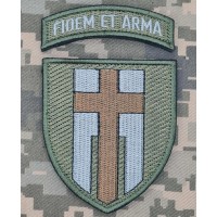 Шеврон 160 ОМБР FIDEM ET ARMA з дужкою Олива