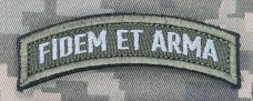 Купить Нашивка девіз 160 ОМБР FIDEM ET ARMA олива в интернет-магазине Каптерка в Киеве и Украине