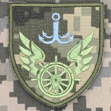 Шеврон управління військових сполучень на Одеській залізниці піксель