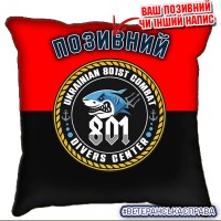 Декоративна подушка 801 Центр ВМСУ червоно-чорна
