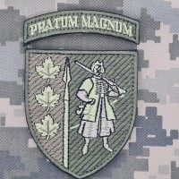 Шеврон 65 ОМБр Pratum Magnum з дужкою Олива