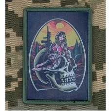 PVC нашивка Tactical Girl Tatoo Skull