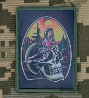 PVC нашивка Tactical Girl Tatoo Skull