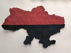 Панель для нашивок мапа України червоно-чорна