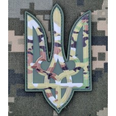 PVC нашивка ТРИЗУБ олива camo