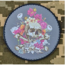 PVC шеврон Day of the Dead grey