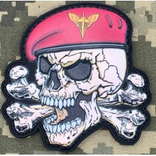 PVC патч ДШВ Череп з кістками в береті