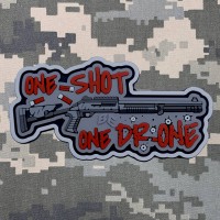 PVC патч One Shot - One Drone grey