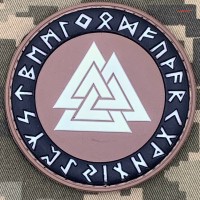 PVC Шеврон Valknut in Odin Ring Coyote люмінесцентний