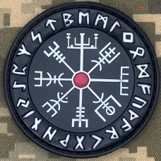 PVC шеврон Vegvisir Компас Вікінгів чорний люмінесцентний