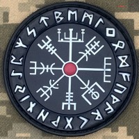 PVC шеврон Vegvisir Компас Вікінгів чорний люмінесцентний