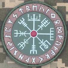 PVC шеврон Vegvisir Компас Вікінгів green-coyote люмінесцентний