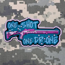 PVC патч One Shot - One Drone blue