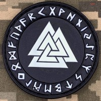 Шеврон Valknut in Odin Ring PVC Black 