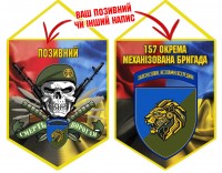 Вимпел 157 ОМБр Новий знак Череп Combo