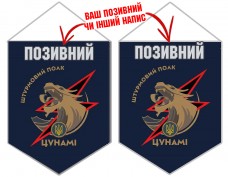 Купить Вимпел Штурмовий полк Цунамі синій в интернет-магазине Каптерка в Киеве и Украине