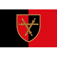 Прапор 32 ОМБр шеврон Червоно-чорний