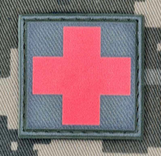 Нашивка Медичний хрест Олива червоний PVC