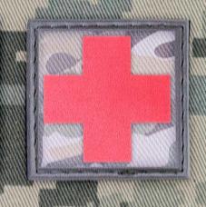 Нашивка Медичний хрест camo червоний PVC