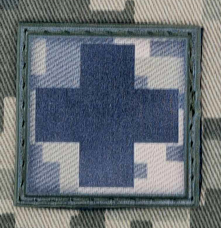 Нашивка Медичний хрест Піксель чорний PVC