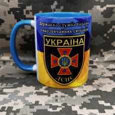 Купить Керамічна чашка ДСНС (блакитна) в интернет-магазине Каптерка в Киеве и Украине
