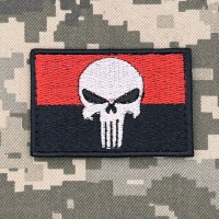 Шеврон Punisher UA червоно-чорний