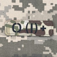 Нашивка група крові Laser Cut чорний camo O (I) +  