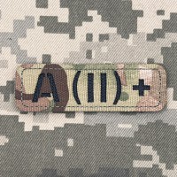 Нашивка група крові Laser Cut чорний camo A (II) +  