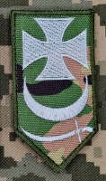 Шеврон бригада Буревій новий Camo вишивка білим