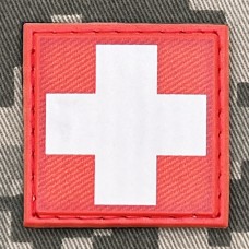 Нашивка Медичний хрест червоний білий PVC