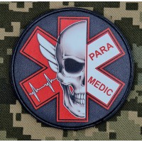 PVC шеврон Paramedic червоно-чорний