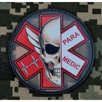 PVC шеврон Paramedic червоно-чорний на пікселі