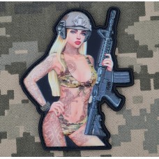 PVC Нашивка Girl with Gun Scandinavian tatoo