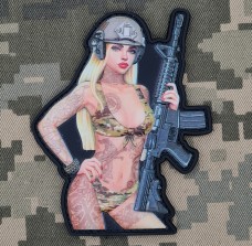 Купить PVC Нашивка Girl with Gun Scandinavian tatoo в интернет-магазине Каптерка в Киеве и Украине