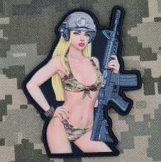 Купить PVC Нашивка Girl with Gun в интернет-магазине Каптерка в Киеве и Украине