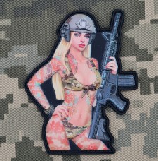 Купить PVC Нашивка Girl with Gun Yakudza tatoo в интернет-магазине Каптерка в Киеве и Украине
