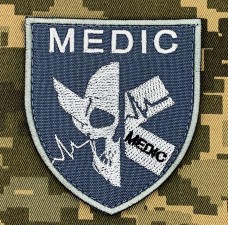 Купить Шеврон Medic Grey Scull в интернет-магазине Каптерка в Киеве и Украине