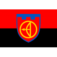 Прапор 112 окрема бригада ТрО Київ червоно чорний
