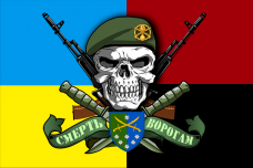 Прапор 142 окрема стрілецька бригада Череп в береті Combo