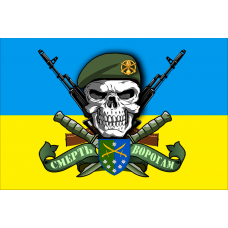 Прапор 142 окрема стрілецька  бригада Череп в береті