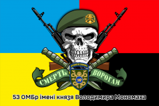 Прапор 53 окрема механізована бригада Череп в береті COMBO