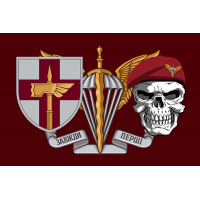 Прапор 78 Полк ДШВ 2 знаки і череп в береті maroon