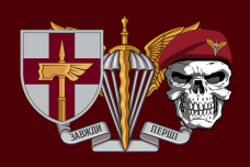 Купить Прапор 78 Полк ДШВ 2 знаки і череп в береті maroon в интернет-магазине Каптерка в Киеве и Украине